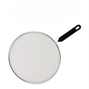 TEMU 1개 내열 스테인리스 스틸 튀김팬 스프레이 가드 - 212°F/100°C까지 내열, 안티스플래시 방지, 9.8/11.4/13인치 팬 호환 - 딥프라이, 소테, 요리용 기름 필터 도구, 쉬운 세척, 슬림 디자인, 견고한 손잡이, 홈쿡용