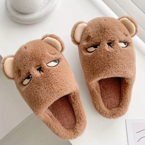 TEMU 부드러운 플러시 아늑한 귀여운 재미 있은 만화 집 슬리퍼 미끄럼 방지 슬립 온 신발 실내 남성 겨울 신발