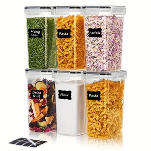 TEMU 밀가루, 설탕, 베이킹 용품 및 건조 식품 보관용, BPA 프리 플라스틱 캔스터 2.0L /70oz, 밀폐 뚜껑이 있는 중간 사이즈 식품 보관 용기 3/6/8/12개 세트
