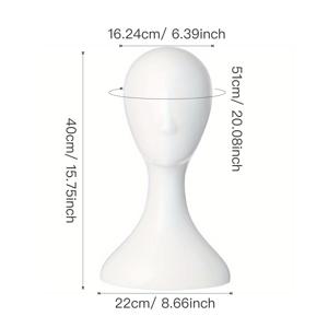 TEMU 색이 바래지 않는 추상 여성 모델 헤드 프레임, 넓은 적용 가능한 모자 가발 모델 헤드, 스타일링 연습용 - 화이트, 블랙, 피부색