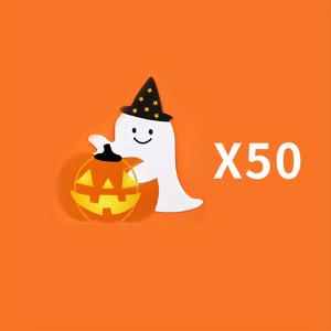 TEMU 50개의 할로윈 호박 패턴 롤리팝 장식 종이 카드 1개, DIY 캔디 장식 카드, 창의적인 삽입 카드