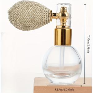 TEMU 1개 유리 파우더 퍼프, 10ml 리필 가능한 메이크업 도구, 투명 디자인, 여성용 휴대용 화장품