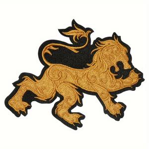 TEMU 1개 금박 사자/다림질 자수 스티커