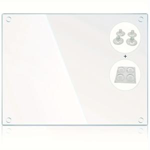 TEMU 1개 대형 강화 유리 도마 - 비흡수성, 스크래치 및 내열성 주방 카운터탑 보드 + 4개의 미끄럼 방지 매트 포함, 식기세척기 안전 델리보드, 케이크 스탠드, 준비 트레이 - 가정용 및 상업용으로 이상적, 셰프와 홈쿠킹을 위한 완벽한 휴일 선물, 깨지지 않는 유리 도마, 음식 준비, 세련된 주방 용품, 쉽게 청소 가능, 전문 요리사용