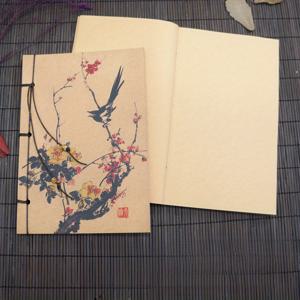 TEMU 수작으로 만든 중국화 시리즈 노트북, 일반 줄눈, 먹물 백합과 꽃 새 디자인, 종이 재료, 깃털이 없음, 14세 이상, 초자연적 테마, 예술적인 빈 저널
