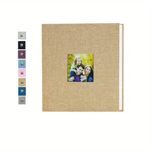 TEMU 40페이지 셀프 접착식 페이지 포토 앨범, 11x10.6인치, 리넨 커버, 금속 펜 포함, 4x6, 5x7, 8x10 사진용, 아기, 결혼식, 가족 추억, 홈 데코 앨범에 이상적