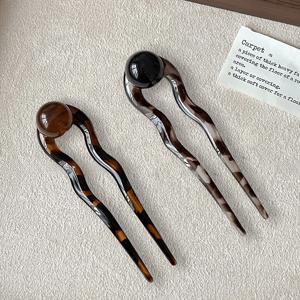 TEMU 2pcs 우아한 중국 스타일 U자형 헤어핀 젤리 비즈 포함 - 다용도 레트로 헤어 클립 웨딩 번 스타일링 및 일상 착용용|머리핀