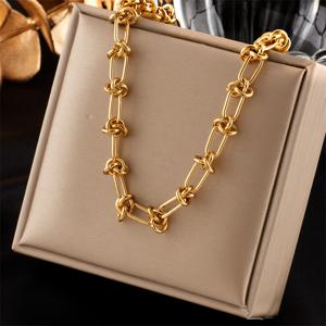 TEMU 1pc 럭셔리 18K 골드 도금 스테인리스 스틸 목걸이 여성용 - 클래식 힙합 가시 체인 디자인, 다재다능한 데일리 웨어, 어머니의 날 선물에 이상적, 모든 계절에 착용 가능