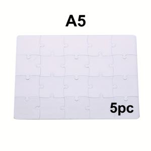 TEMU 5pcs A5 DIY 승화 블랭크 퍼즐 세트, 개인화된 공예, 초대장 및 사진 전송 프로젝트용 사용자 지정 가능한 열 프레스 종이 퍼즐 세트, 사진을 추가하여 특별한 선물을 만들어보세요!