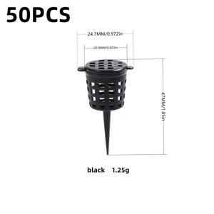 TEMU 50개/100개/200개/500개 클래식 그리드 원뿔형 분재 비료 바구니, 플라스틱 식물 매달린 바구니, 분재 나무, 실내외 정원 꽃 심기 용품, 비알갱이 비료, 화분 및 컨테이너 액세서리와 호환되는 난초 비료 상자, 옥 비료 상자