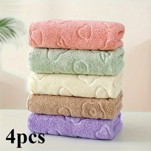 TEMU 4/2pcs 울트라소프트 마이크로파이버 핸드 타월, 현대 스타일, 280 GSM, 퀵 드라이, 비직조, 100% 폴리에스터, 부드러운 흡수력, 세탁 방지, 욕실, 가정용