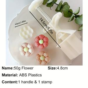 TEMU 25g 50g 미니 월병 손으로 눌러 만드는 몰드 귀여운 꽃 모양 쿠키 페이스트리 스탬프 홈 DIY 녹두 케이크 디저트 장식 도구