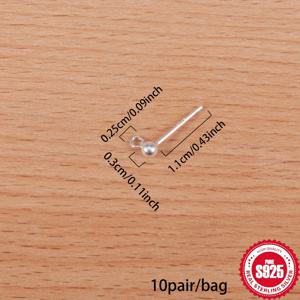 TEMU 10쌍 S925 은색 공 모양 점프 링, 열린 루프 귀걸이, 보석 만들기, DIY 액세서리 재료