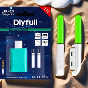 TEMU 3/4pcs 세트 블루 ABS 유니버설 낚시 전자 막대 끝 조명 키트, 2/3 막대 끝 조명 + LIR425 충전식 배터리 충전기, 플루오레스 나이트 글로 스틱 및 해안 낚시 알람 라이트, 할아버지의 날, 아버지의 날, 낚시를 위한 빛나는 플로트