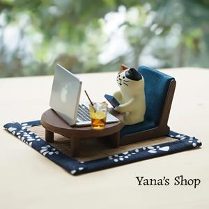 TEMU 일본 스타일 고양이 미니어처 세트 (6pcs) - 귀여운 타타미 폰스탠드 데스크 장식, 카와이 오피스 릴렉스 토이, 애니메이션 팬을 위한 젠투워크스테이션 모델, 크리스마스/할로윈 선물, 가을 홈데코 수집용 피규어