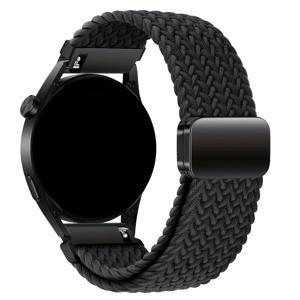 TEMU 20mm 및 22mm 자석 조절 가능한 버클 탄성 나일론 스트랩은 Huawei Watch GT 4/3/2/2e와 호환되며, for Samsung for galaxy Watch 7/6/5/4/6 Classic/5 Pro용으로 44mm, 40mm, 46mm, 42mm, 43mm, 47mm 및 45mm 크기에 맞춰져 있습니다.