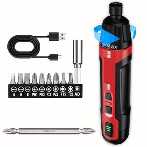 TEMU 3.7V 충전식 리튬 배터리, USB 충전, 2000mAh, 가정 수리용 다기능 전동 도구 키트, 드릴 비트 및 액세서리 포함, 가정 수리 도구|다기능 도구|내구성 있는 전원源, 전기 스크루 드라이버 세트