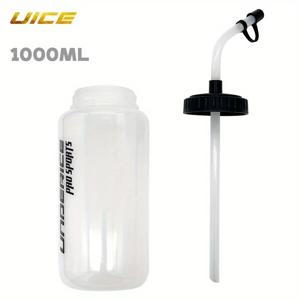 TEMU 아이스 하이드레이션용 1000ml/32oz BPA 프리 스포츠 물병, 긴 빨대 및 누수 방지 뚜껑 포함 - 내구성 있는 PP/LDPE 플라스틱, 와이드 마우스 아이스 큐브용, 인체공학적 그립 - 복싱, 아이스하키, , 축구에 이상적인, 손세척 전용, 안전한 음료 재질, 누수 방지 구조