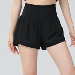 TEMU DRUR 여성용 루즈핏 하이웨스트 이중 레이어 디자인 지퍼 포켓 휴대폰 포켓 퀵드라이 통기성 스포츠 반바지 (러닝, 사이클링, 피트니스, 배구, 등산, 캐주얼 웨어) 1개|짐웨어