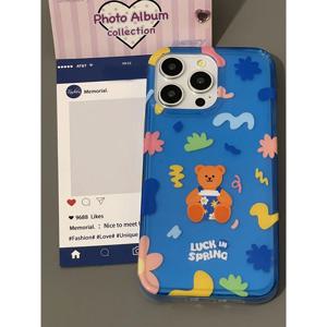 TEMU 재미있는 만화 곰 디자인을 특징으로 하는 투명한 부드러운 케이스, 남녀 모두에게 적합하며, Iphone 16, 1215, 11, 14, 13 Pro Max, 7 Plus, XR, 15, 14, 7, 8, 및 16 X XS Max와 호환 가능하며, 충격 방지 TPU 보호를 제공합니다.