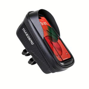 TEMU 1pc TTP EVA 하드 쉘 핸들바가 - 블랙, 조절 가능한 스트랩, 반사 스트립, 내구성 및 스타일리시한 폰 홀더, 여러 컴파트먼트로 작은 물건 및 도구를 위한, 자전거 액세서리 | 조절 가능한 스트랩 가방 | 내구성 있는 핸들바가, 자전거 액세서리