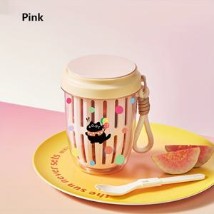 TEMU 1개 누수 방지 휴대용 샐러드 컵 포크 포함 - 대용량 배수구 & 통풍구, 컬러풀 카툰 디자인, 사무실/학교/피크닉용 내구성 플라스틱 도시락통 (토마토, 상추, 베리, 샐러드 서빙 용품), 야외 음식 보관, 가벼운 스타일리시 식기함, 백투스쿨