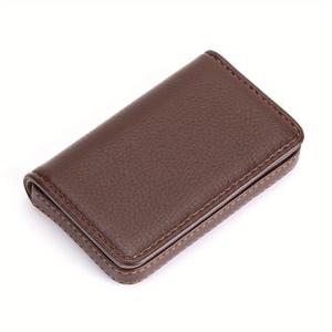 TEMU 1개 RFID 차단 지갑 - 스타일리시 핑크 & 베이지 PU 가죽 카드 홀더, 텍스처 마감, 신용카드 및 명함 수납 슬롯 다수, 남녀공용 디자인, 일상 및 직장 사용, 여행 액세서리, 내구성 있는 솔기