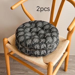 TEMU 2pcs 두꺼운 둥근 의자 , 우아한 꽃무늬 프린트 - 내구성 있는 폴리에스터, 기계 세탁 가능, 식당 의자, 사무실, 타티미 매트에 적합, 사무실 의자 쿠션, 현대적인 디자인, 무접착 구조