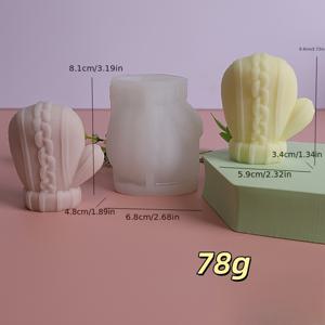 TEMU 인플루언서 스타일 3D 크리스마스 장갑 모양 왁스 캔들 몰드, 실리콘 크리스마스 장갑용