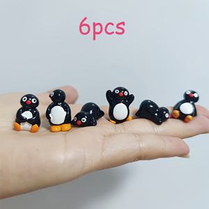 TEMU 6개 미니어처 펭귄 조각상, 귀여운 작은 펭귄 장식품, 정원 및 야외 공간용 레진 동물 오너먼트, 화분 식물, 수족관, 집과 차량 장식, DIY 액세서리 및 소형 선물