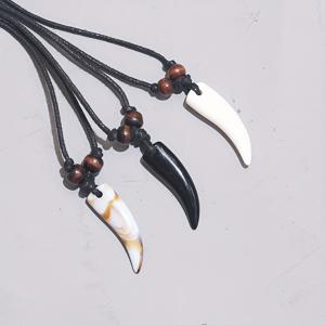 TEMU 3pcs 조절 가능한 레진 이빨 목걸이 세트 - 흰색 및 검은색 이빨 목걸이, 갈색 비즈가 있는 세련된 캐주얼 보석, 일상적인 출퇴근, 할로윈, 파티용, 할로윈 보석|즐거운 액세서리|조절 가능한 길이, 이빨 보석