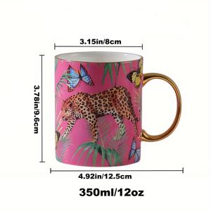 TEMU 1개 우아한 중국 머그컵, 12.3oz - 로맨틱 유럽 스타일 세라믹 커피잔 손잡이 포함, 오후 차 및 사무실 사용에 적합 - 미끄럼 방지, BPA 프리, 손세척 전용 - 명절 & 특별한 날을 위한 완벽한 선물