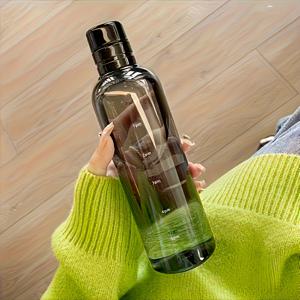 TEMU 보로실리케이트 시간 표시 물병 - 누출 방지 - 체육관, 하이킹 및 스포츠에 적합한 경량 디자인 (봄, 여름, 가을, 겨울 모두 가능)
