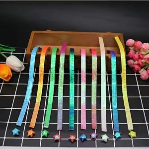 TEMU 90장 1cm x 4cm 글리터 펜타그램/러브/ 스타 그라데이션 종이 - 레이저 컷팅, 순수 색상 별과 럭키 참 DIY 오리가미 및 소원 만들기 공예 프로젝트용