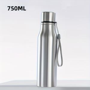 TEMU 1개 25.36oz/33.81oz 스테인리스 스틸 물병 - 가벼운 무게, 냉동 가능 & 식품 안전 밀폐 뚜껑 및 휴대용 스트랩 포함 - 야외 하이킹, 스포츠, 캠핑, 여행 필수품, 디자인, 내구성 있는 보온 음료 용기, 활동적인 라이프스타일