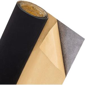TEMU 블랙 자체 접착 벨벳 안감, 30cm 폭 x 200cm 길이 골드 트림, 소프트 펠트 패드, DIY 프로젝트용 프리컷 원단, 보석함 및 핸드메이드 공예에 완벽한 스티커 디자인