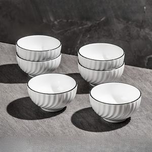 TEMU 6개 세트, 핸드메이드 도자기 밥그릇, 일본 스타일 디저트/수프 그릇, 5인치, 전자레인지 및 식기세척기 사용 가능, 가정용 주방 및 레스토랑 파티용 주방 액세서리