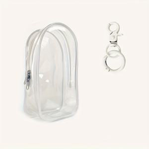 TEMU 1개 라부부 키체인 스토리지 백 - 17cm/6.69in 투명 PVC 디스플레이 케이스 정리함, 지퍼 잠금 기능, 라부부 인형 보호 커버, 컬렉터블 미스터리 박스용 (핑크, 화이트, 블랙, 그린) - 인형 수집가에게 이상적인 야외 여행 보관 가방