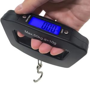 TEMU 1개 휴대용 디지털 체중계 - 백라이트 LCD 디스플레이, 110lbs/ 용량, 컴팩트 여행용 저울 (lb/kg 단위 전환 가능), 배터리 구동식(배터리 미포함) - 짐, 캐리어, 패키지, 헬스장, 가정용 내구성 플라스틱 구조, 무게 측정기