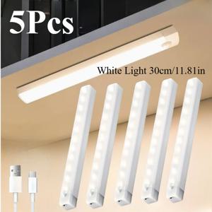 TEMU 5개 LED 모션 센서 라이트 바, 자석식 캐비닛 하부 조명, 쿨 화이트/웜 라이트 실내 야간 조명 - 주방, 계단, 복도, 옷장 및 차고용 홈 나이트 라이트