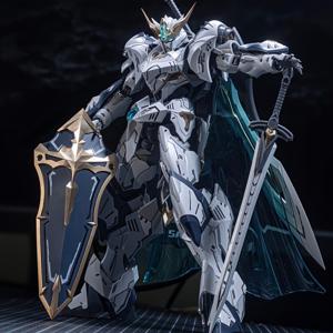 TEMU 1/144 스케일 나이트 메카 모형 조립 키트 - 고무브먼트 로봇 액션 모델 (검, 방패 및 망토 포함), 성인 컬렉션용 장난감