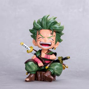TEMU 원피스 주변 장치 피규어, 웃는 졸로 앉아 있는 조각상 모델, 5인치 PVC 소재 애니메이션 인형 스탠딩 조각상 장식품, 집과 차량 장식에 매우 적합, 애니메이션 팬 컬렉터블, 휴일 선물