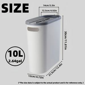 TEMU 1개, 창의적인 가정용 , 좁은 접합구 , 10L/2.64gal, 보관 가능, 상단 누르기 개폐 뚜껑 포함, 개 방지, 심플하고 아름다운, 욕실, 주방, 침실에 적합한 종이 바구니