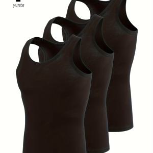 TEMU 3-팩 남성용 민소매 탱크탑 세트, 스포츠 통기성 속건성 피트니스 운동 셔츠, 캐주얼 단색 여름 옷, 폴리에스테르 헬스장 탱크탑 달리기 및 운동용