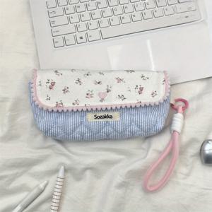 TEMU 1pc 꽃 펜슬 케이스 - 대용량, 휴대용 스테이션러리 주최자, 핑크 스트랩, 사무실, 학교, 선물에 이상적, 부활절, 생일, 할로윈, 귀여운 펜슬 케이스에 이상적|필통