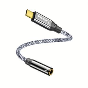 TEMU USB-C에서 3.5mm 헤드폰 잭 어댑터 케이블 - 4핀 ATX 남성-여성 오디오 컨버터, 아이폰 16/15 시리즈 및 아이패드 프로, 삼성 갤럭시 S23/S22용 내구성 있는 엉킴 방지 AUX 코드 - 헤드폰 & 차량 스테레오와 호환 가능