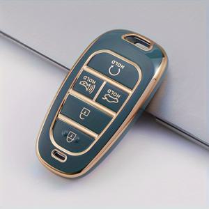 TEMU 현대 투손 L 소나타 산타페 NEXO NX4 아토스 솔라리스 스마트 쉘 리모컨 보호 커버용 5버튼 TPU 자동차 키 케이스 홀더