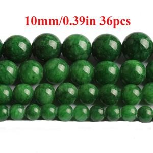 TEMU 15인치 스트랜드 6-12mm 그린 스톤 라운드 스페이서 비즈 - DIY 주얼리 만들기용, 팔찌, 목걸이용 자연스러운 색상 및 크기의 광택 처리된 고품질 공예 재료, 목걸이 액세서리, 팔찌 부품