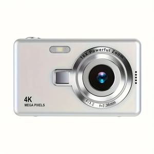 TEMU 새로운 스타일리시하고 간단한 HD 디지털 카메라, 2.4인치 IPS 스크린, 자동 초점, 필링 라이트 포함, 사진 및 비디오 촬영 가능, 휴대용 CCD, 메모리 카드 미포함, 시작하기 쉽습니다, 휴일 선물, 친구에게 최고의 선물입니다. SD 카드 미포함|USB|USB