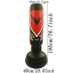 TEMU 1pc Yucalo 복싱 샌드백 - 레드 & 블랙 디자인, 내구성 있는 PVC 소재, 성인 피트니스 & 복싱 훈련에 완벽한 복싱 바|모래주머니